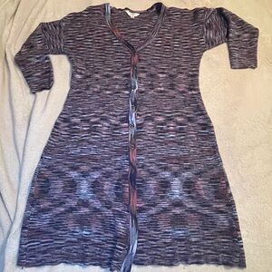 Terra and Sky Multicolor Striped Knit Cardigan 2X